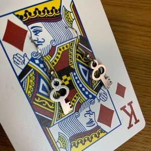 Small Silver Key Earrings